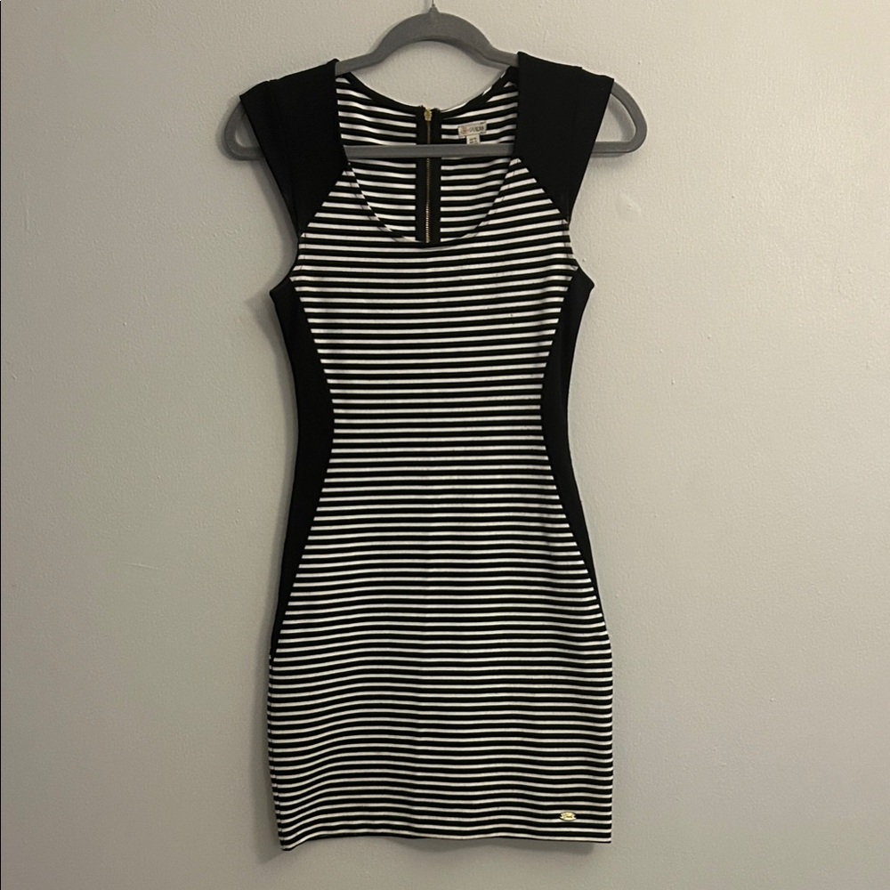 GUESS ~ Black and White Striped Dress